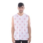 Polka Dots - Pale Pink on White Men s Basketball Tank Top