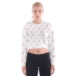 Polka Dots - Pale Pink on White Women s Cropped Sweatshirt