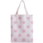 Polka Dots - Pale Pink on White Zipper Classic Tote Bag