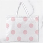 Polka Dots - Pale Pink on White Zipper Large Tote Bag
