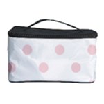 Polka Dots - Pale Pink on White Cosmetic Storage Case