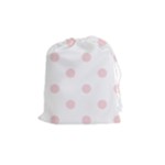 Polka Dots - Pale Pink on White Drawstring Pouch (M)