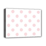 Polka Dots - Pale Pink on White Deluxe Canvas 16  x 12  (Stretched)