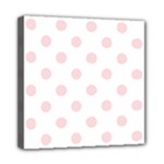 Polka Dots - Pale Pink on White Mini Canvas 8  x 8  (Stretched)