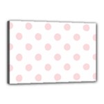 Polka Dots - Pale Pink on White Canvas 18  x 12  (Stretched)