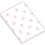 Polka Dots - Pale Pink on White Large Memo Pads
