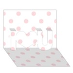 Polka Dots - Pale Pink on White I Love You 3D Greeting Card (7x5)