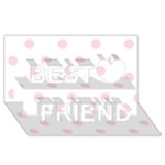 Polka Dots - Pale Pink on White Best Friends 3D Greeting Card (8x4)