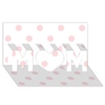 Polka Dots - Pale Pink on White MOM 3D Greeting Card (8x4)