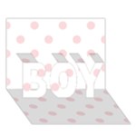 Polka Dots - Pale Pink on White BOY 3D Greeting Card (7x5)