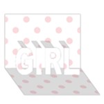 Polka Dots - Pale Pink on White GIRL 3D Greeting Card (7x5)