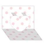 Polka Dots - Pale Pink on White Heart 3D Greeting Card (7x5)