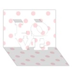 Polka Dots - Pale Pink on White LOVE 3D Greeting Card (7x5)