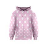 Polka Dots - White on Classic Rose Pink Kid s Zipper Hoodie