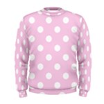 Polka Dots - White on Classic Rose Pink Men s Sweatshirt