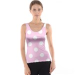 Polka Dots - White on Classic Rose Pink Tank Top