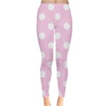 Polka Dots - White on Classic Rose Pink Women s Leggings