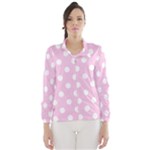 Polka Dots - White on Classic Rose Pink Wind Breaker (Women)