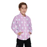 Polka Dots - White on Classic Rose Pink Wind Breaker (Kids)