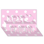 Polka Dots - White on Classic Rose Pink Best Friends 3D Greeting Card (8x4)