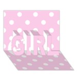 Polka Dots - White on Classic Rose Pink GIRL 3D Greeting Card (7x5)