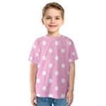 Polka Dots - White on Cotton Candy Pink Kid s Sport Mesh Tee