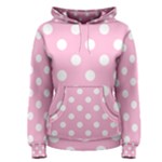 Polka Dots - White on Cotton Candy Pink Women s Pullover Hoodie