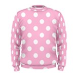 Polka Dots - White on Cotton Candy Pink Men s Sweatshirt
