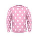 Polka Dots - White on Cotton Candy Pink Kid s Sweatshirt