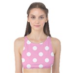 Polka Dots - White on Cotton Candy Pink Tank Bikini Top