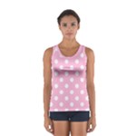 Polka Dots - White on Cotton Candy Pink Women s Sport Tank Top