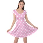 Polka Dots - White on Cotton Candy Pink Cap Sleeve Dress
