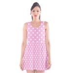 Polka Dots - White on Cotton Candy Pink Scoop Neck Skater Dress