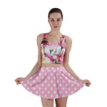 Polka Dots - White on Cotton Candy Pink Mini Skirt