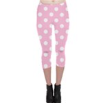 Polka Dots - White on Cotton Candy Pink Capri Leggings