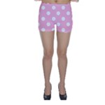 Polka Dots - White on Cotton Candy Pink Skinny Shorts