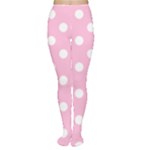 Polka Dots - White on Cotton Candy Pink Women s Tights