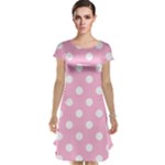 Polka Dots - White on Cotton Candy Pink Cap Sleeve Nightdress