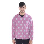 Polka Dots - White on Cotton Candy Pink Wind Breaker (Men)