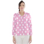 Polka Dots - White on Cotton Candy Pink Wind Breaker (Women)
