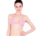 Polka Dots - White on Cotton Candy Pink Bikini Top