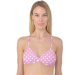 Polka Dots - White on Cotton Candy Pink Reversible Tri Bikini Top