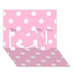 Polka Dots - White on Cotton Candy Pink I Love You 3D Greeting Card (7x5)