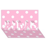 Polka Dots - White on Cotton Candy Pink #1 DAD 3D Greeting Card (8x4)