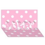 Polka Dots - White on Cotton Candy Pink SORRY 3D Greeting Card (8x4)
