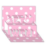Polka Dots - White on Cotton Candy Pink Get Well 3D Greeting Card (7x5)