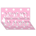 Polka Dots - White on Cotton Candy Pink Congrats Graduate 3D Greeting Card (8x4)