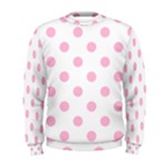 Polka Dots - Cotton Candy Pink on White Men s Sweatshirt