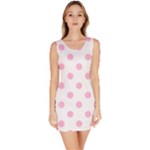 Polka Dots - Cotton Candy Pink on White Bodycon Dress