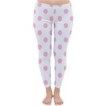 Polka Dots - Cotton Candy Pink on White Winter Leggings